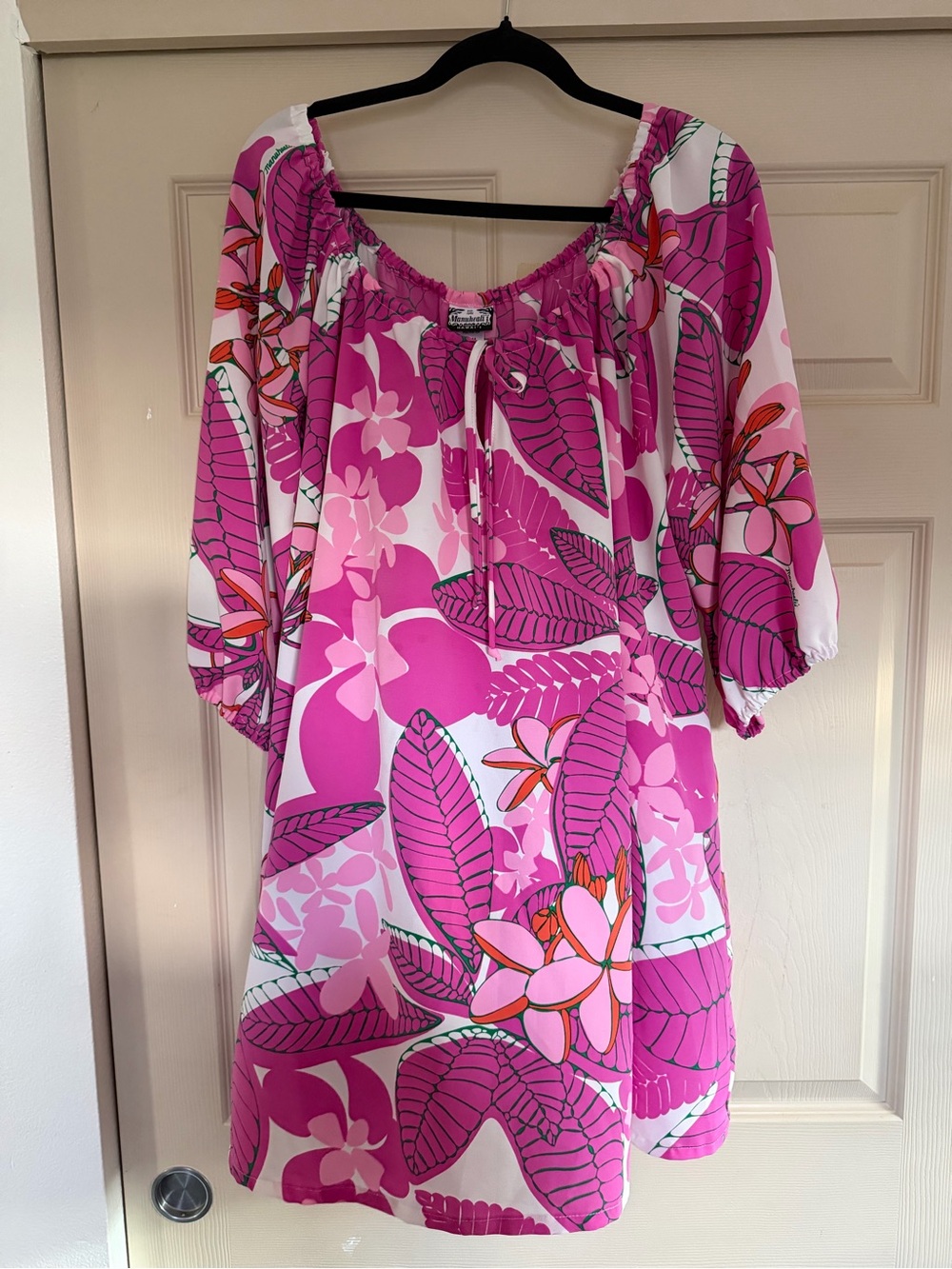 Manuhealii Pink Floral Off-Shoulder Mini Dress